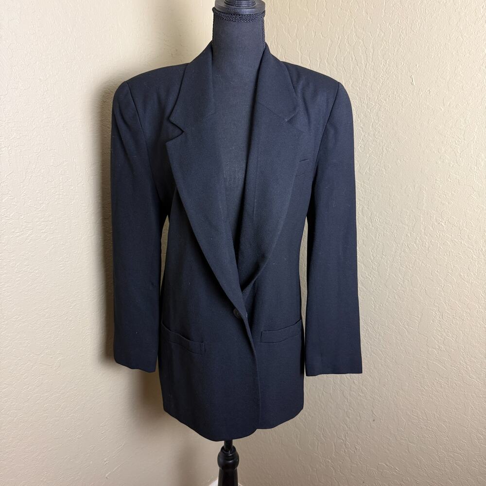 Paul Stanley Women’s Black 100% Wool Blazer Jacket Size 10 Made USA